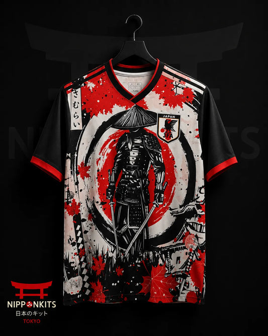 Japan Samurai Katana Red Black Soccer Jersey